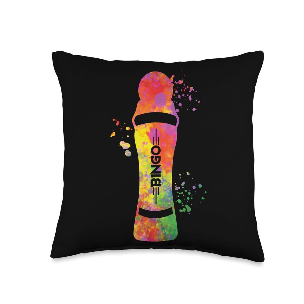 7627 Bingo Dabber Colorsplash Watercolor Bingo Throw Pillow